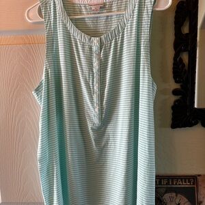 Liz Claiborne Light Blue Striped Tank Top